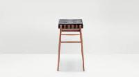 wooden leather stool