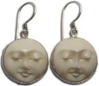 Sterling Silver Bone Face Earring