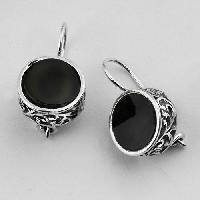 Black Onyx Quartz Beautiful Earring - 925 Silver Jewellery