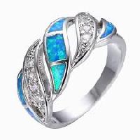925 Sterling Silver Jewelry Fire Opal Ring