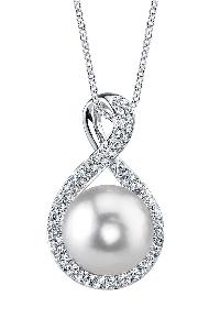 Diamond Pendant with Pearl