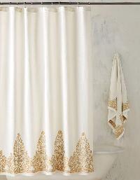 Polyester Gold N White Curtain