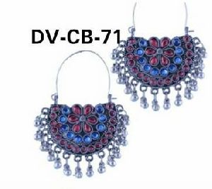 German Silver Afghani Chandbali Earrings