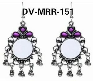 Oxidized Silver Mirror Earrings