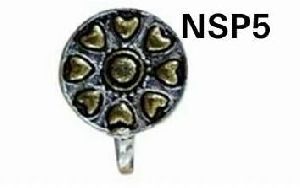 Traditional Oxidized Silver Nose Pin
