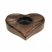 Wooden Heart Shaped T-Light Candle Holders