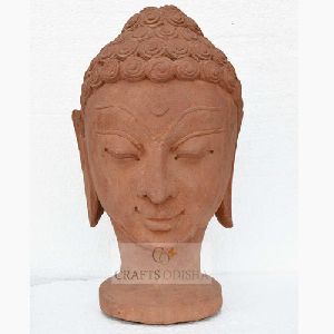 Sandstone Buddha head statue