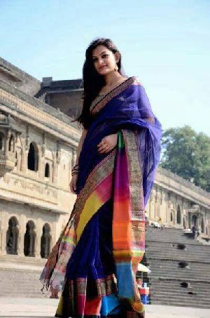 Maheshwari Rainbow Border Sarees