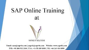 SAP Online Training Course Institute in India