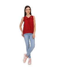 Red Moss Solid Western Tops