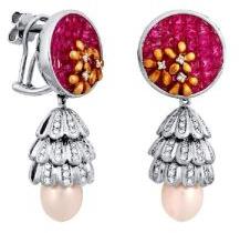 Fancy Diamond Gold Earrings