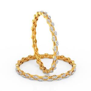 Pippa Leafy Diamond Gold Bangles