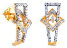 Polished Diamond Gold Earrings