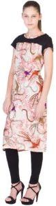 Beige Printed Rayon Kurti