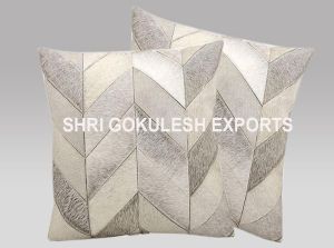 Hair on Leather Pillow  Cover