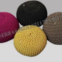 Knit Pouf Ottoman