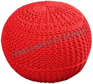 Knitted Cotton Pouf