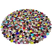 Leather Hide Round Carpet