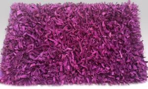 Purple Leather Shaggy Rug