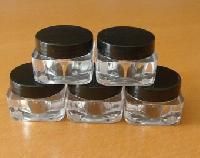 square cosmetic glass jar