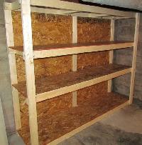 wooden storage shelfs