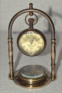 Brass Clock & Compass