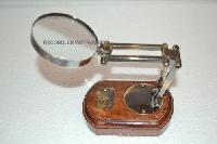 Wooden Base Brass Magnifying Glass