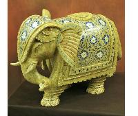 Marble Inlay Elephant Statues