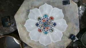 Marble Inlay Flower Shaped Bowls