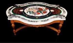 Oval Marble Inlay Table Top