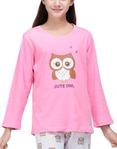 Girls Printed Full Sleeve Round Neck T-Shirts