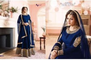 Royal Blue & Gold Anarkali Suits