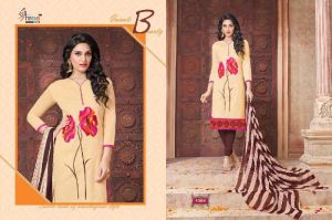 Embroidered Chanderi Cotton Suit