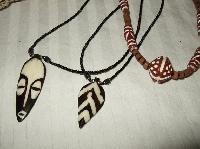 african bone batik face necklaces