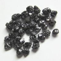 black rough natural loose diamond