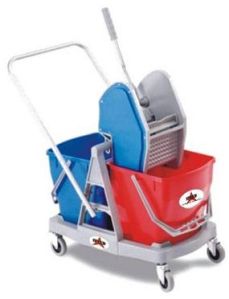 Double Bucket Plastic Wringer Trolley