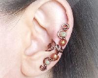 Antique Copper Cuff Earrings