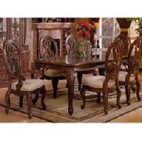 wooden carved dining table