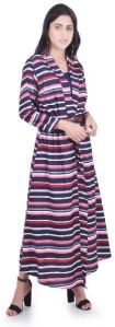 Multicoloured stripe printed shrug with inner