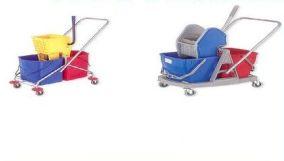 Double Bucket Mop Wringer Trolley