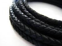 Black Braided Leather Cords