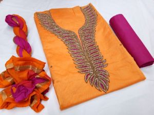 chanderi silk dress material