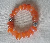 Cornelian Agate bead bracelet