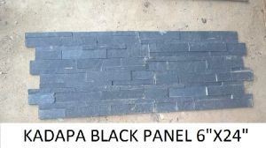 6X24 Kadapa Black And Lime Black Wall Cladding Panel