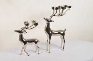 silver candle stands