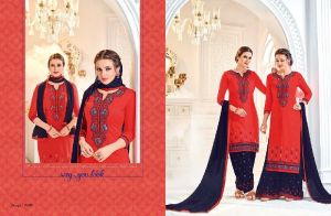 Cotton Satin Patiala Suit