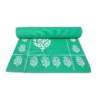 Floral Printed Design Dark Green Yoga Mat, Fitness