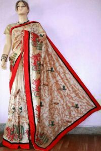 A002 Cream Cotton Sarees