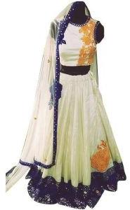 Blue Border Lehenga Choli