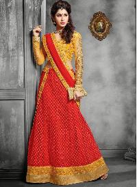 Yellow Border Lehenga Choli